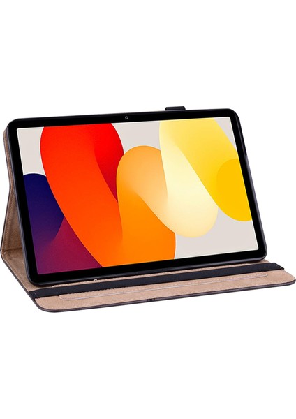 Xiaomi Redmi Pad Se Deri Hattı Baskılı Kart Tutucu Tablet Kılıfı (Yurt Dışından)