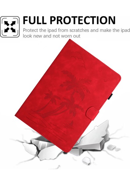 Xiaomi Redmi Pad Se Için Kart Yuvalı Deri Hindistan Cevizi Ağacı Desen Tablet Kılıfı (Yurt Dışından)