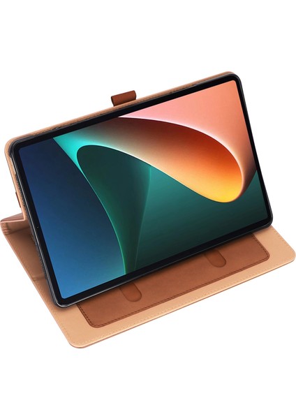 Xiaomi Pad 5 Için Iş Tarzı Pu Deri El Kayışı Tamı Kart Yuvalı Koruyucu Stand Tablet Kılıfı (Yurt Dışından)