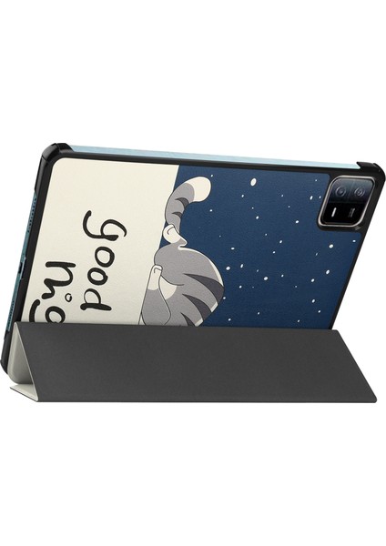 Xiaomi Pad 6 Pad 6 Pro Pu Deri Üç Katlı Stand Desen Baskı Otomatik Uyandırma Tablet Kılıfı (Yurt Dışından) fırsatları