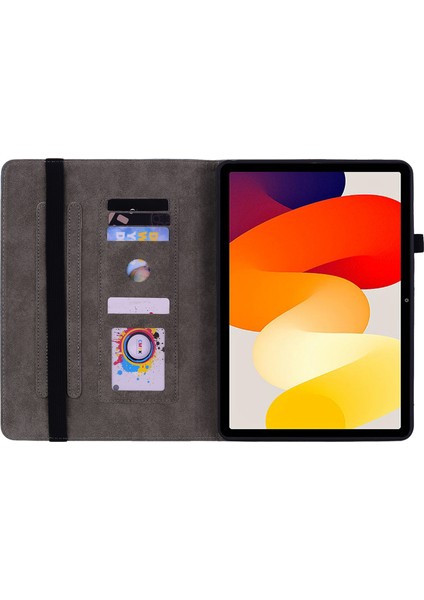 Xiaomi Redmi Pad Se Pu Deri Baskılı Kart Tutucu Tablet Kılıfı (Yurt Dışından)