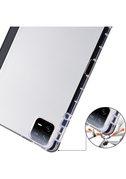 Xiaomi Pad 6 Pad 6 Pro Üç Katlı Stand Pu Deri Şeffaf Arka Kalem Yuvası Tablet Kılıfı (Yurt Dışından) fırsatları
