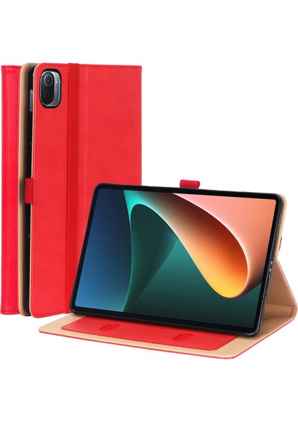 Xiaomi Pad 5 Için Iş Tarzı Pu Deri El Kayışı Tamı Kart Yuvalı Koruyucu Stand Tablet Kılıfı (Yurt Dışından)