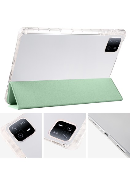 Xiaomi Pad 6 Pad 6 Pro Üç Katlı Stand Pu Deri Şeffaf Arka Kalem Yuvası Tablet Kılıfı (Yurt Dışından) modelleri