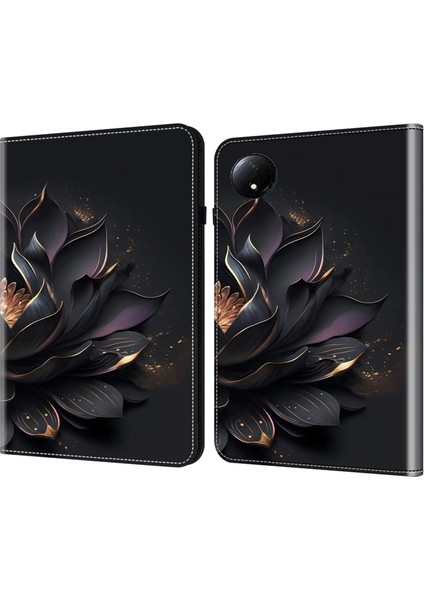 Xiaomi Redmi Pad Se 4g 8.7 Inç Desen Baskılı Deri Kart Yuvası Çiçek Tablet Kılıfı (Yurt Dışından)