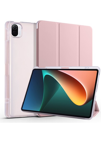 Xiaomi Pad 5 Pad 5 Pro Üç Katlı Standı Pu Deri Koruyucu Kalem Yuvası Tablet Kılıfı (Yurt Dışından)