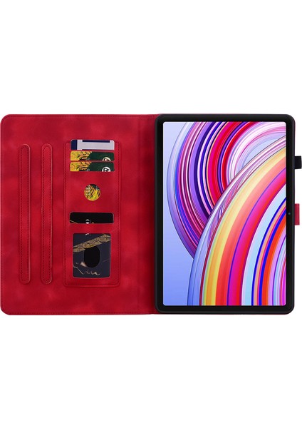 Xiaomi Redmi Pad Pro Için Zambak Çiçek Baskı Deri Tablet Kılıfı (Yurt Dışından)