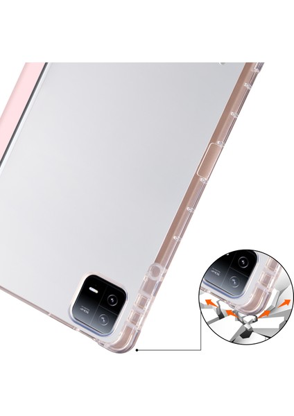 Xiaomi Pad 6 Pad 6 Pro Üç Katlı Stand Pu Deri Şeffaf Arka Kalem Yuvası Tablet Kılıfı (Yurt Dışından) fırsatları