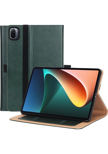 Xiaomi Pad 5 Için Iş Tarzı Pu Deri El Kayışı Tamı Kart Yuvalı Koruyucu Stand Tablet Kılıfı (Yurt Dışından)