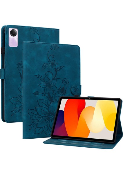 Xiaomi Redmi Pad Se Zambak Çiçeği Pu Deri Folio Kart Tutucu Tablet Kılıfı (Yurt Dışından)