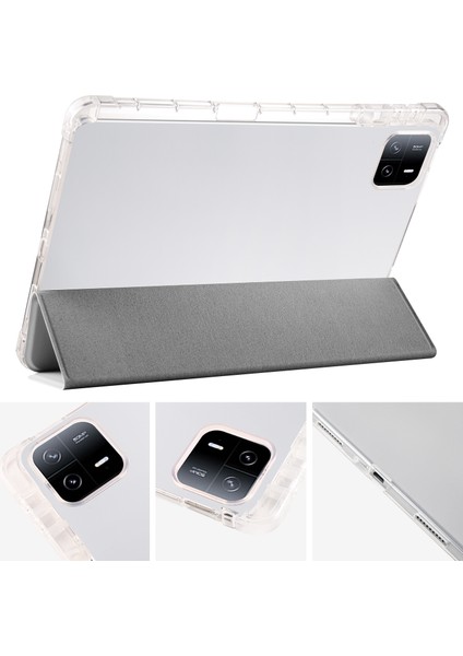 Xiaomi Pad 6 Pad 6 Pro Üç Katlı Stand Pu Deri Şeffaf Arka Kalem Yuvası Tablet Kılıfı (Yurt Dışından) modelleri