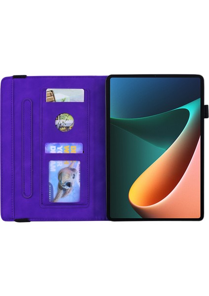 Çiçek Desenli Baskı Standı Tamı Anti Düşme Deri Xiaomi Pad 5 5 Pro Için Kart Yuvalı Tablet Kılıfı (Yurt Dışından) indirimleri