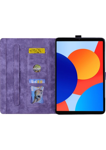 Xiaomi Redmi Için Pad Se 4g 8.7 Inç Kart Yuvalı Deri Standı Folio Çiçek Kedi Tablet Kılıfı (Yurt Dışından) modelleri