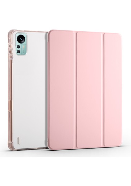 Xiaomi Pad 5 Pro 12.4 (2022) Stand Üç Katlı Pu Deri Şeffaf Arka Kalem Yuvası Tablet Kılıfı (Yurt Dışından)
