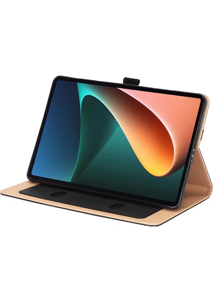 Xiaomi Pad 5 Için Iş Tarzı Pu Deri El Kayışı Tamı Kart Yuvalı Koruyucu Standı Tablet Kılıfı (Yurt Dışından)