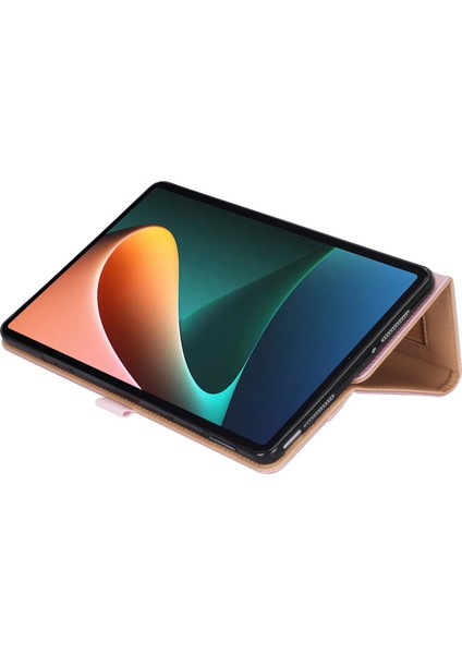 4u Sky Xiaomi Pad 5 Için Iş Tarzı Pu Deri El Kayışı Tamı Kart Yuvalı Koruyucu Stand Tablet Kılıfı (Yurt Dışından)