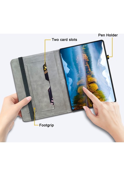 4u Sky Xiaomi Pad 6 Pad 6 Pro Desen Baskı Deri Standı Kart Yuvalı Tablet Kılıfı (Yurt Dışından)