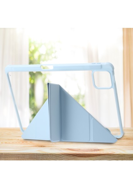 Xiaomi Pad 6 Origami Üç Katlı Stand Pu Deri Şeffaf Akrilik Tpu Kalem Yuvası Tablet Kılıfı (Yurt Dışından)