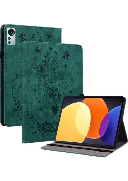 Standı Xiaomi Pad 5 Pro 12.4 (2022) Baskılı Pu Deri Kart Yuvalı Tablet Kılıfı (Yurt Dışından)
