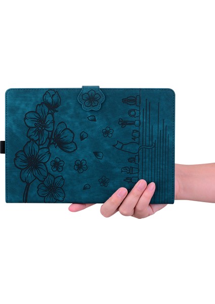 Xiaomi Redmi Için Pad Pro Kart Yuvalı Deri Standı Folio Çiçek Kedi Safir Tablet Kılıfı (Yurt Dışından)