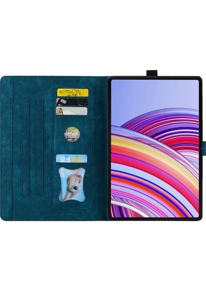 Xiaomi Redmi Için Pad Pro Kart Yuvalı Deri Standı Folio Çiçek Kedi Safir Tablet Kılıfı (Yurt Dışından)