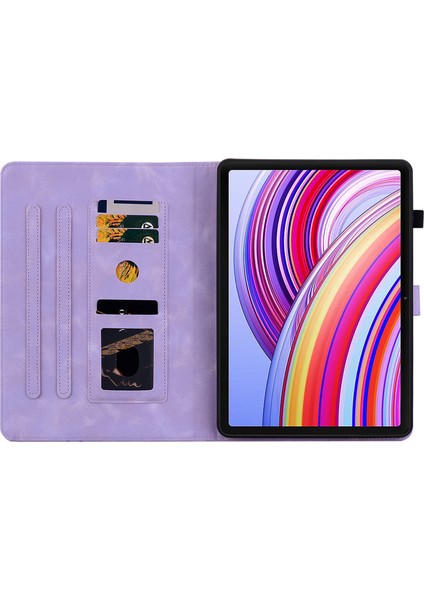 Xiaomi Redmi Pad Pro Için Zambak Çiçek Baskı Deri Tablet Kılıfı (Yurt Dışından) modelleri