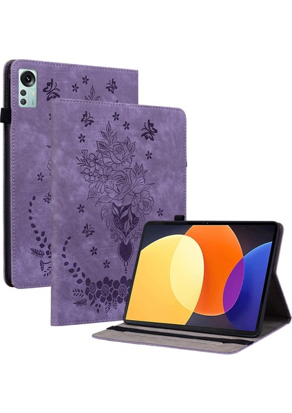 Standı Xiaomi Pad 5 Pro 12.4 (2022) Baskılı Pu Deri Kart Yuvalı Tablet Kılıfı (Yurt Dışından)