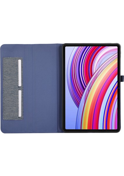 Xiaomi Redmi Pad Pro Kart Tutucu Kumaş Doku Deri Standı Tablet Kılıfı (Yurt Dışından)