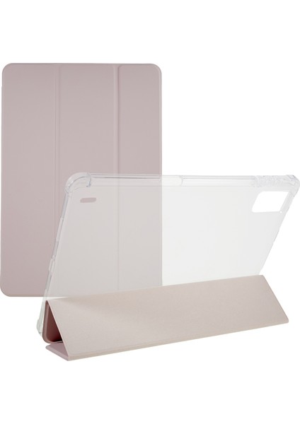 Xiaomi Pad 5 Pro 12.4 (2022) Üç Katlı Stand Pu Deri Koruma Mat Tpu Arka Tablet Kılıfı (Yurt Dışından)
