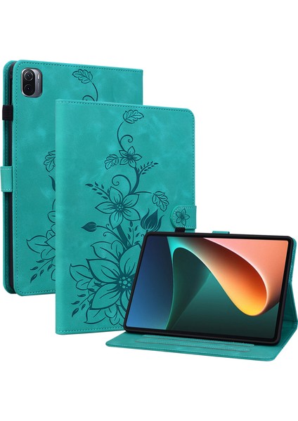 Xiaomi Pad 5 Pad 5 Pro Zambak Çiçeği Künye Pu Deri Standı Tablet Kılıfı (Yurt Dışından)