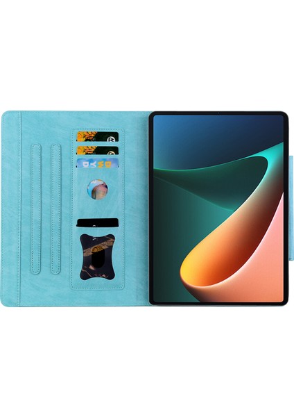 Xiaomi Redmi Pad Se Kart Yuvalı Stand Gök Pu Deri Tablet Kılıfı (Yurt Dışından)