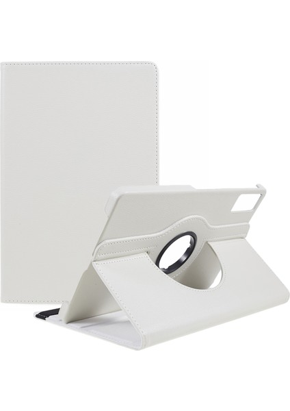 Xiaomi Redmi Için Pad Pu Deri 360 Derece Dönen Stand Koruyucu Beyaz Tablet Kılıfı (Yurt Dışından)