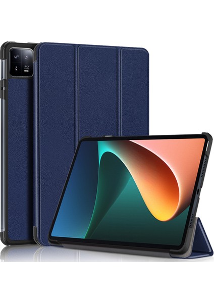 Xiaomi Pad 6 Üç Katlı Standı Manyetik Akıllı Pu Deri Folyo Tablet Kılıfı (Yurt Dışından)