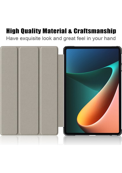 Xiaomi Pad 6 Üç Katlı Standı Manyetik Akıllı Pu Deri Folyo Tablet Kılıfı (Yurt Dışından)