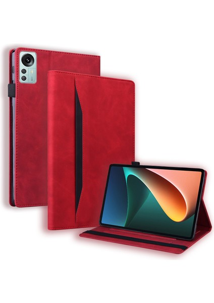 Xiaomi Pad 5 Pro 12.4 (2022) Için Pu Deri Standı Cüzdan Koruyucu Kalem Tutucu ve Elastik Bant Kapatma Tablet Kılıfı (Yurt Dışından)