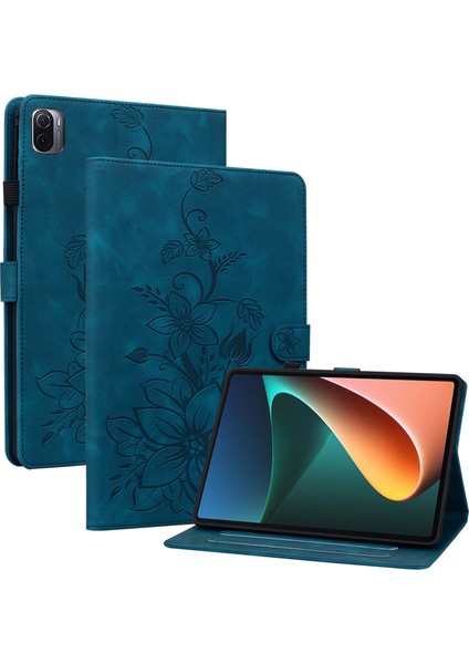 Xiaomi Pad 5 Pad 5 Pro Zambak Çiçeği Künye Pu Deri Standı Tablet Kılıfı (Yurt Dışından)