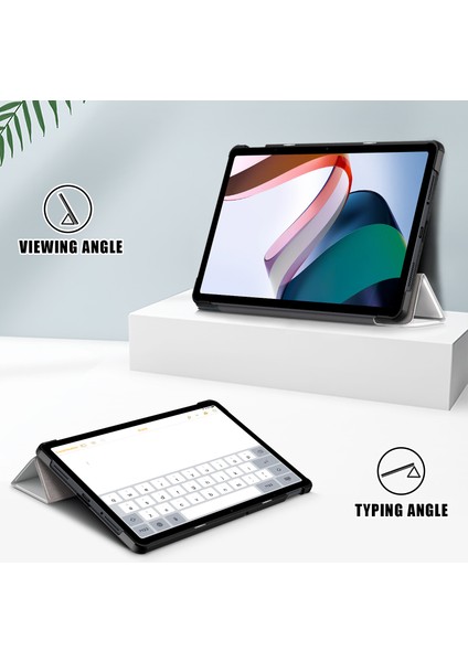 Xiaomi Redmi Pad Se Üç Katlı Standı Desen Baskı Pu Deri Kedi Tablet Kılıfı (Yurt Dışından)