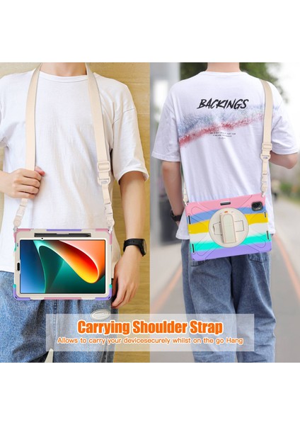 Xiaomi Pad 5 Için 11 Inç Damla Geçirmez Döner Tekme Standı Pc Silikon El Kayışı Omuz Askısı Koruyucu Tablet Kılıfı (Yurt Dışından) indirimleri