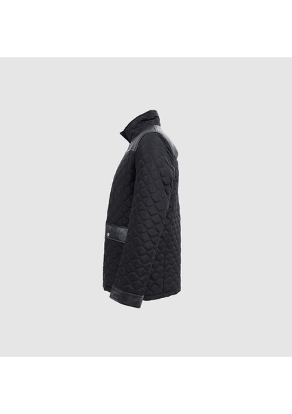 Erkek Kapitone Deri Mont [810015], Lacivert, L fiyatları