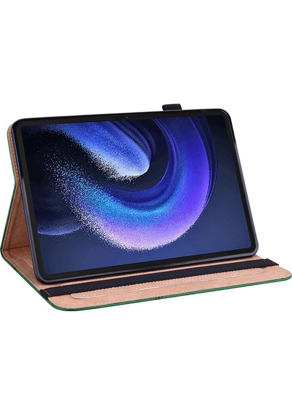 Xiaomi Pad 6 Için Pu Deri Hattı Baskılı Kart Yuvalı Standı Folio Tablet Kılıfı (Yurt Dışından) fırsatları