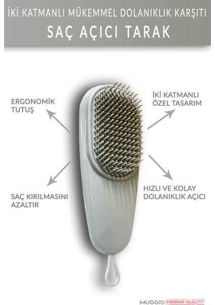 Mükemmel Saç Açıcı Dolanıklık Karşıtı Saç Fırçası Tarak