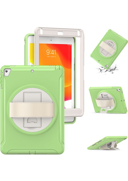 iPad Air (2013) AIR 2 Pc Silikon Döner Tekme Standı El Kayışı ile Koruyucu Matcha Tablet Kılıfı (Yurt Dışından) fırsatları