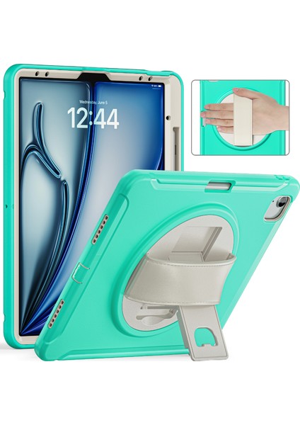 iPad Air 13 (2024) stand Pc Tpu Silikon Kalem Yuvalı Nane i Tablet Kılıfı (Yurt Dışından)