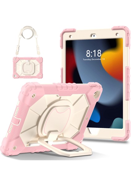 iPad 10.2 (2019 2020 2021) Omuz Askılı Döner Saplı Çocuk Dostu Tablet Kılıfı (Yurt Dışından)