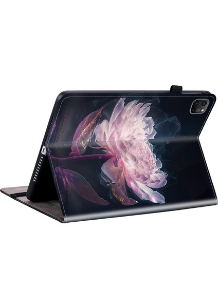 iPad Pro 11 Inç (2018 2020 2021 2022) AIR 11 (2024) Desenli Baskı Şakayık Tablet Kılıfı (Yurt Dışından)
