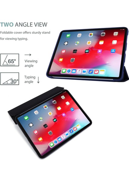 Üç Katlı Stand Silikon Pu Deri iPad Pro 11 Inç (2021) Tablet Kılıfı (Yurt Dışından)
