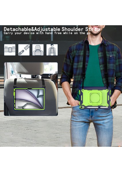 iPad Air 11 (2024) Omuz Askılı Pc Silikon El Kavrama Standı Lacivert Tablet Kılıfı (Yurt Dışından) fırsatları