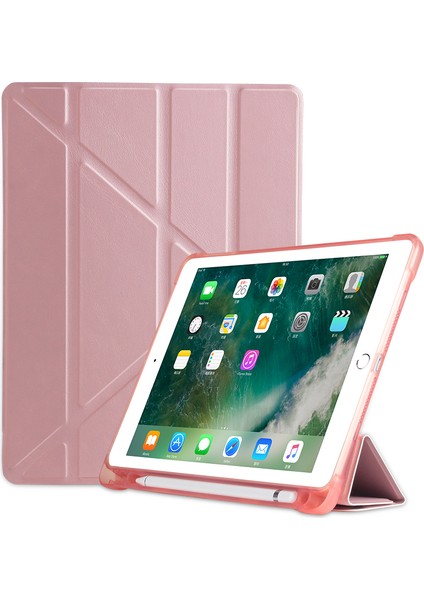 Origami Standı iPad 9 7 Inç (2018 2017) Kalem Yuvalı Akıllı Pu Deri Tablet Kılıfı (Yurt Dışından)