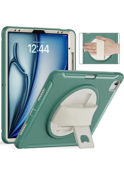 iPad Air 13 (2024) Stand Pc Tpu Silikon Kalem Yuvası Zümrüt i Tablet Kılıfı (Yurt Dışından)