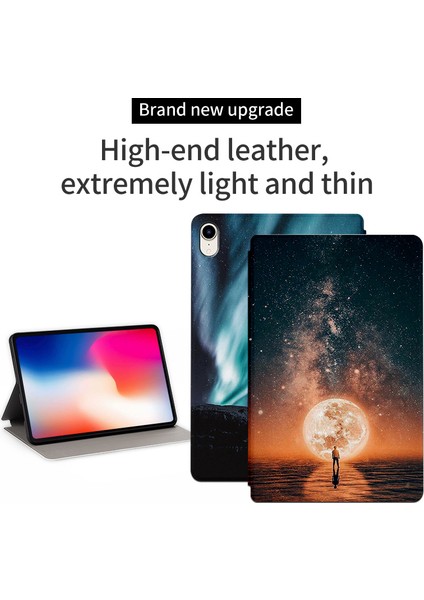 iPad Mini (2021) Stand Desenli Baskı Pu Deri Koruyucu Dolunay Gecesi Tablet Kılıfı (Yurt Dışından) fiyatları